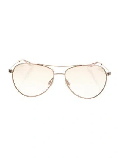 Pre-owned Barton Perreira Aviator Gradient Sunglasses In Gold/metallic