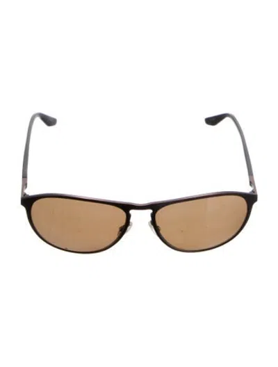 Pre-owned Barton Perreira Aviator Tinted Sunglasses In Brown
