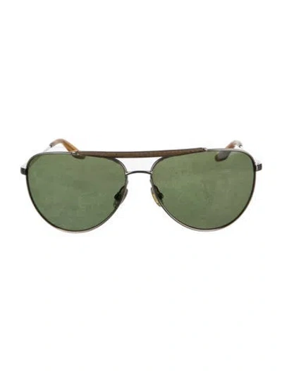 Pre-owned Barton Perreira Aviator Tinted Sunglasses In Gold/metallic