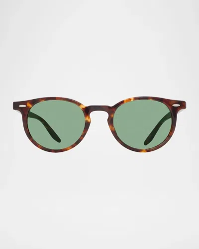 Barton Perreira Banks 50mm Round Sunglasses In Chestnut /