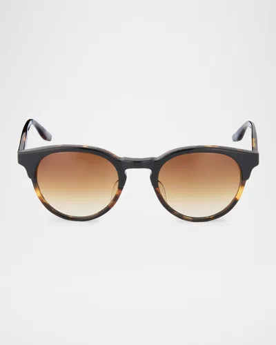 Barton Perreira Beckford 49mm Round Acetate Sunglasses In Brown