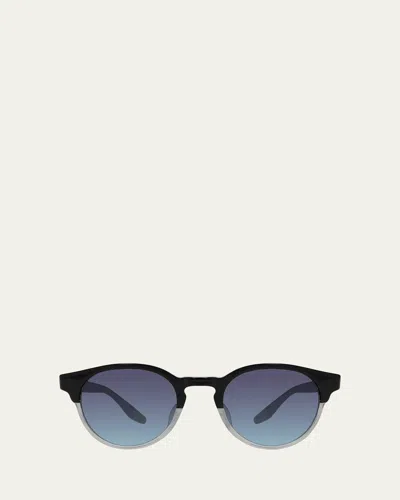 Barton Perreira Beckford 49mm Round Acetate Sunglasses In Black