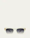 Barton Perreira Blackwell 53mm Rectangular Acetate Sunglasses In White
