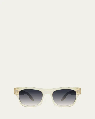 Barton Perreira Blackwell 53mm Rectangular Acetate Sunglasses In White