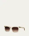 Barton Perreira Bolsha Square Acetate Sunglasses In Champagne/ Smokey Topaz