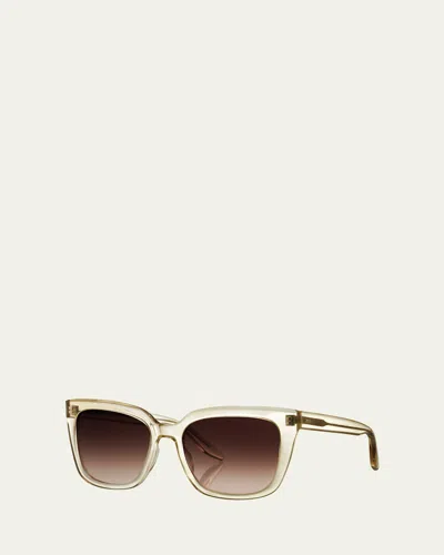 Barton Perreira Bolsha Square Acetate Sunglasses In Champagne/ Smokey Topaz