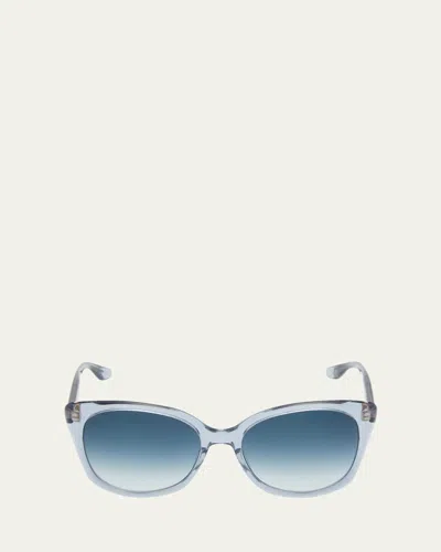 Barton Perreira Brow Babe Acetate Butterfly Sunglasses In Blue