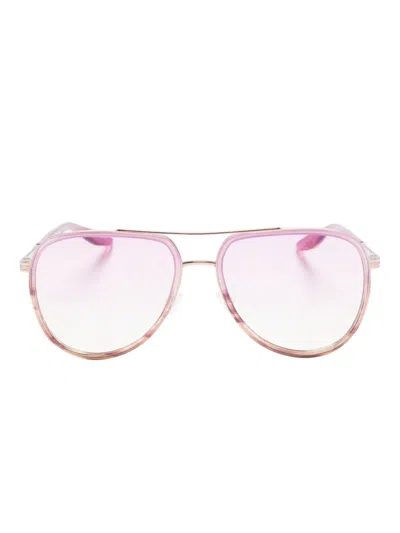 Barton Perreira Cani Pilot-frame Sunglasses In Pink