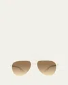 Barton Perreira Cani Titanium Aviator Sunglasses In Cani Ivory Gold Southern Comfort