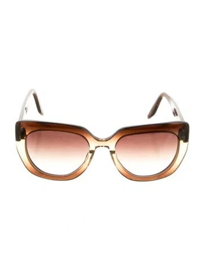 Pre-owned Barton Perreira Cat-eye Gradient Sunglasses In Brown