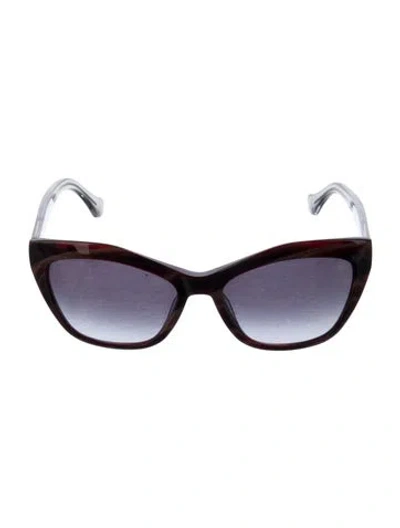 Pre-owned Barton Perreira Cat-eye Gradient Sunglasses In Burgundy