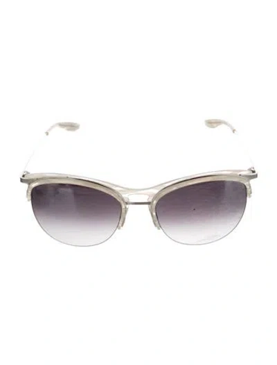 Pre-owned Barton Perreira Cat-eye Gradient Sunglasses In Silver/white