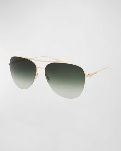 Barton Perreira Chevalier Green Titanium Aviator Sunglasses