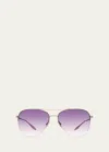 Barton Perreira Chevalier Titanium Aviator Sunglasses
