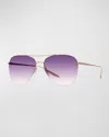 Barton Perreira Chevalier Titanium Aviator Sunglasses