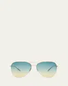 Barton Perreira Chevalier Titanium Aviator Sunglasses