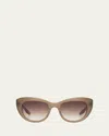 Barton Perreira Coquette Gradient Brown Acetate Cat-eye Sunglasses In Coquette Mocha Gold Smokey Topaz