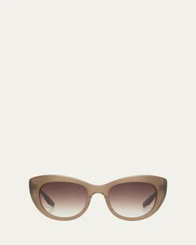 Barton Perreira Coquette Gradient Brown Acetate Cat-eye Sunglasses In Coquette Mocha Gold Smokey Topaz