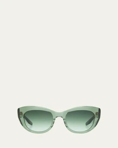 Barton Perreira Coquette Gradient Green Acetate Cat-eye Sunglasses