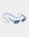 Barton Perreira Cora Agb Square Acetate & Plastic Sunglasses In Blue
