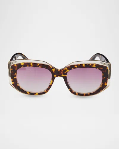 Barton Perreira Crescendo 50.5mm Square Acetate Sunglasses In Purple