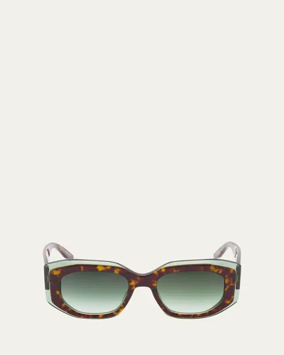 Barton Perreira Crescendo Square Acetate Sunglasses In Brown