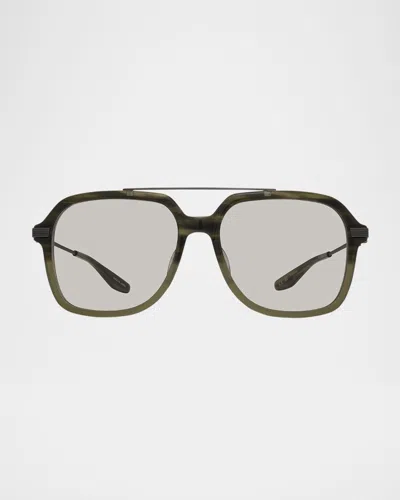 Barton Perreira D. Ellis Plastic & Titanium Aviator Sunglasses In Brwpat