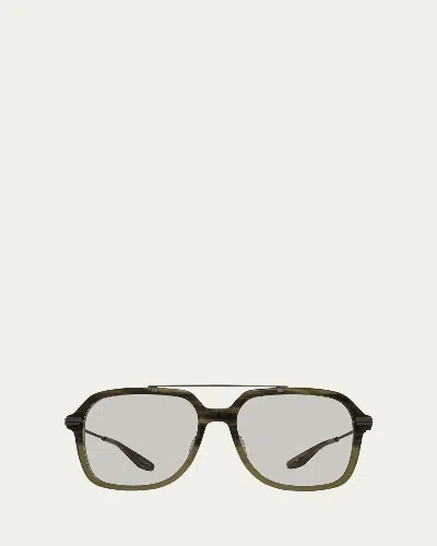Barton Perreira D. Ellis Plastic & Titanium Aviator Sunglasses In Brwpat