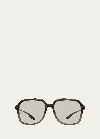 Barton Perreira D. Ellis Plastic & Titanium Aviator Sunglasses In Res/gum/moc