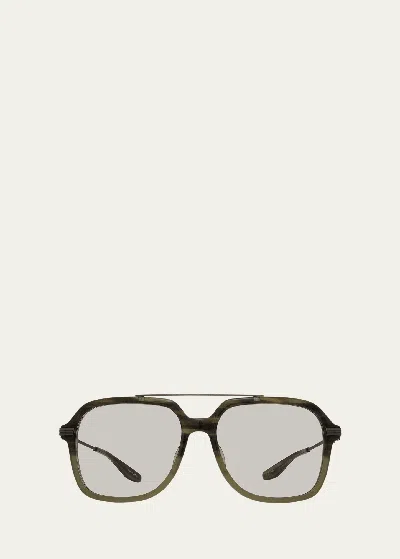 Barton Perreira D. Ellis Plastic & Titanium Aviator Sunglasses In Res/gum/moc