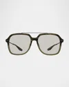 Barton Perreira D. Ellis Plastic & Titanium Aviator Sunglasses In Resgummoc