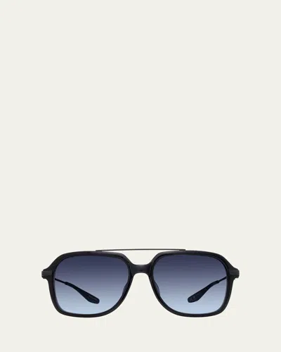 Barton Perreira D. Ellis Titanium Aviator Sunglasses In Black