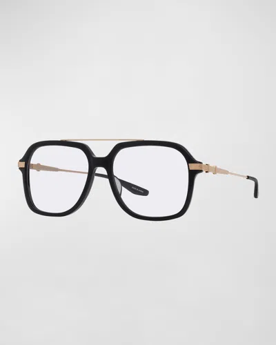 Barton Perreira D. Ellis Zyl & Titanium Square Glasses In Black