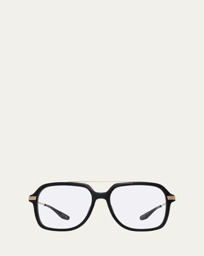 Barton Perreira D. Ellis Zyl & Titanium Square Glasses In Dellis Black  Gold  Shadow