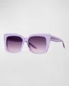 Barton Perreira Devine Square Acetate & Titanium Sunglasses In Purple