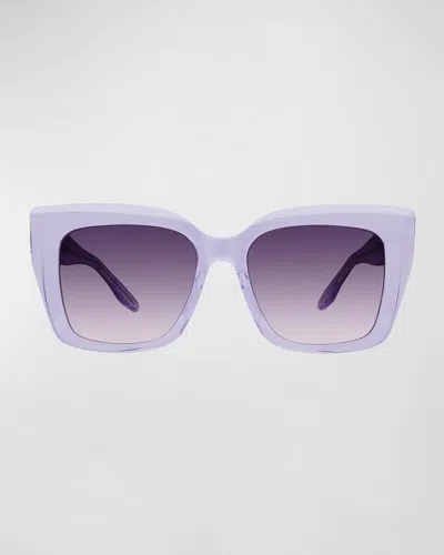 Barton Perreira Devine Square Acetate & Titanium Sunglasses In Lilac