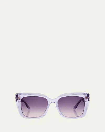 Barton Perreira Devine Square Acetate & Titanium Sunglasses In Lilac