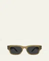 Barton Perreira Dondi 50.5mm Rectangular Acetate Sunglasses In Brown