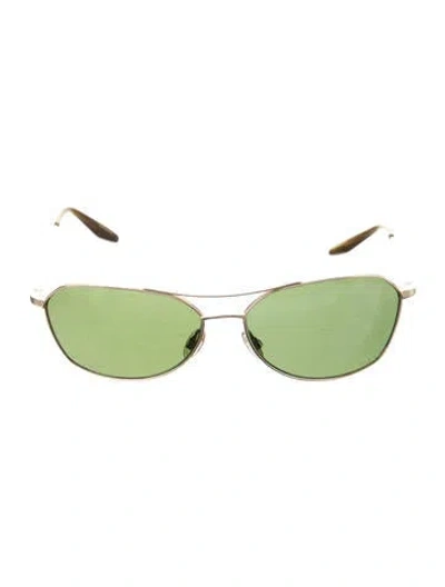 Pre-owned Barton Perreira Doyen Aviator Sunglasses In Green