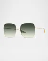 Barton Perreira Folasade Titanium Square Sunglasses In Folasade Gold Julep
