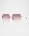 Barton Perreira Folasade Titanium Square Sunglasses In Folasade Rose Gold Cassis