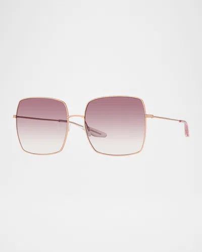Barton Perreira Folasade Titanium Square Sunglasses In Folasade Rose Gold Cassis