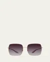 Barton Perreira Folasade Titanium Square Sunglasses In Folasade Rose Gold Cassis