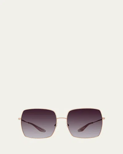 Barton Perreira Folasade Titanium Square Sunglasses In Folasade Rose Gold Cassis