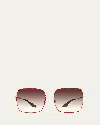 Barton Perreira Folasade Titanium Square Sunglasses In Gold Crimson Smokey Topaz