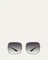 Barton Perreira Folasade Titanium Square Sunglasses In Gold Jet Enamel Smolder