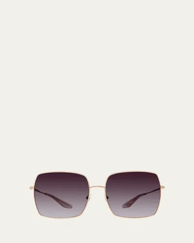 Barton Perreira Folasade Titanium Square Sunglasses In Rsgold