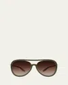 Barton Perreira Fossett Aviator Sunglasses In Gold