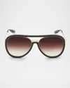 Barton Perreira Fossett Aviator Sunglasses In Green