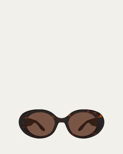 Barton Perreira Lamarr 50.5mm Oval Cat-eye Sunglasses In Brown